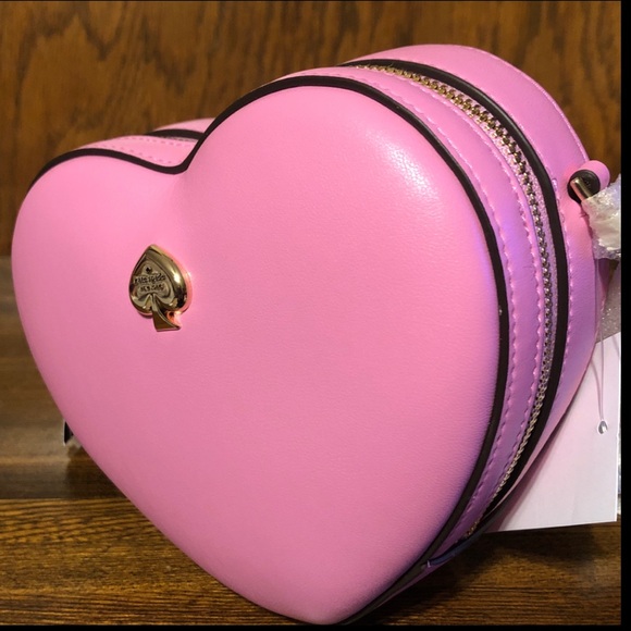 NWT-Kate Spade-Love Shack-3D Mini Heart🩷Crossbody-Surf Pink-$279 - Picture 2 of 15